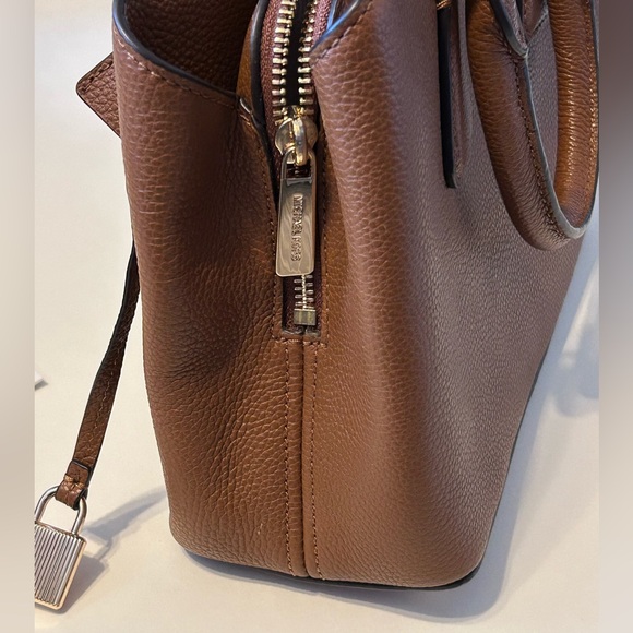 Michael Kors Camille Small Leather Satchel Brown Handbag - Picture 9 of 11